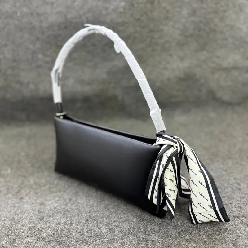New Imported Minimalist Black Leather Handbag