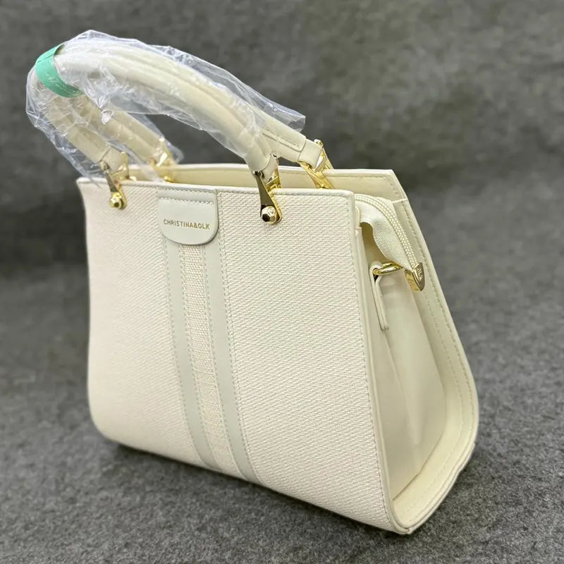 New Imported Luxury Off-White Leather Ladies Bag