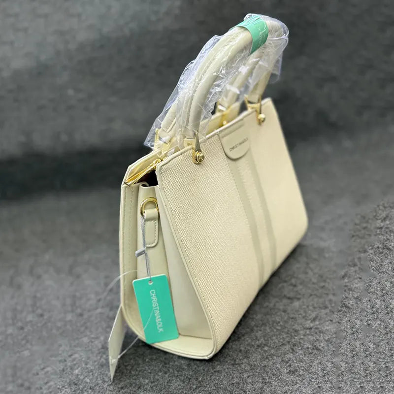 New Imported Luxury Off-White Leather Ladies Bag