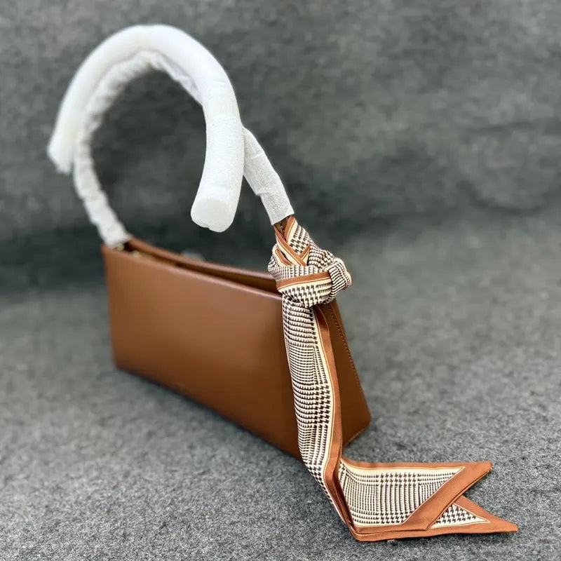 New Imported Minimalist Brown Leather Handbag