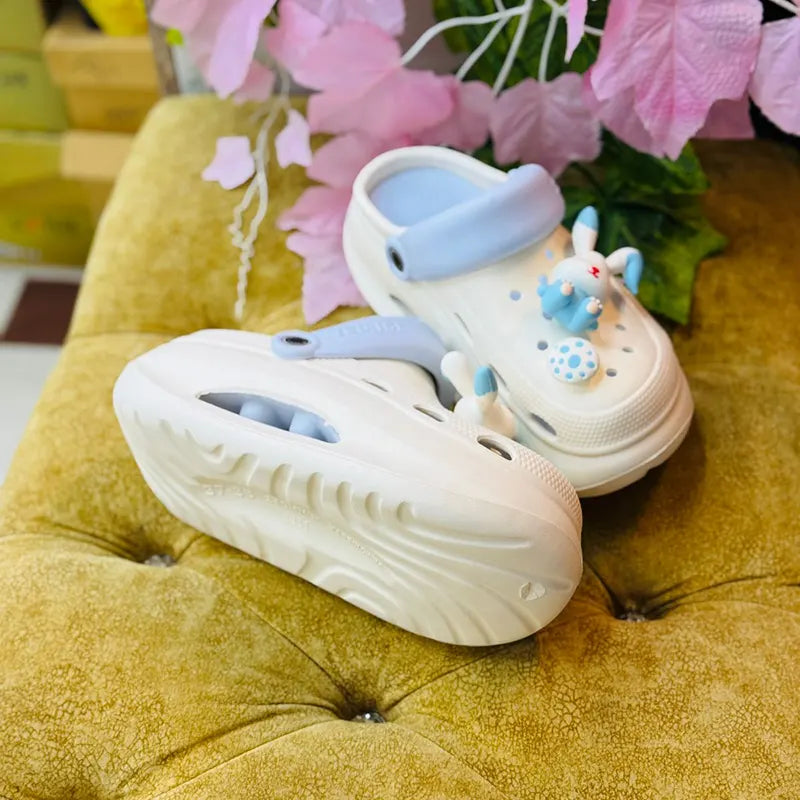 Cute Bunny Platform Clogs – Soft Sole with 3D Charms