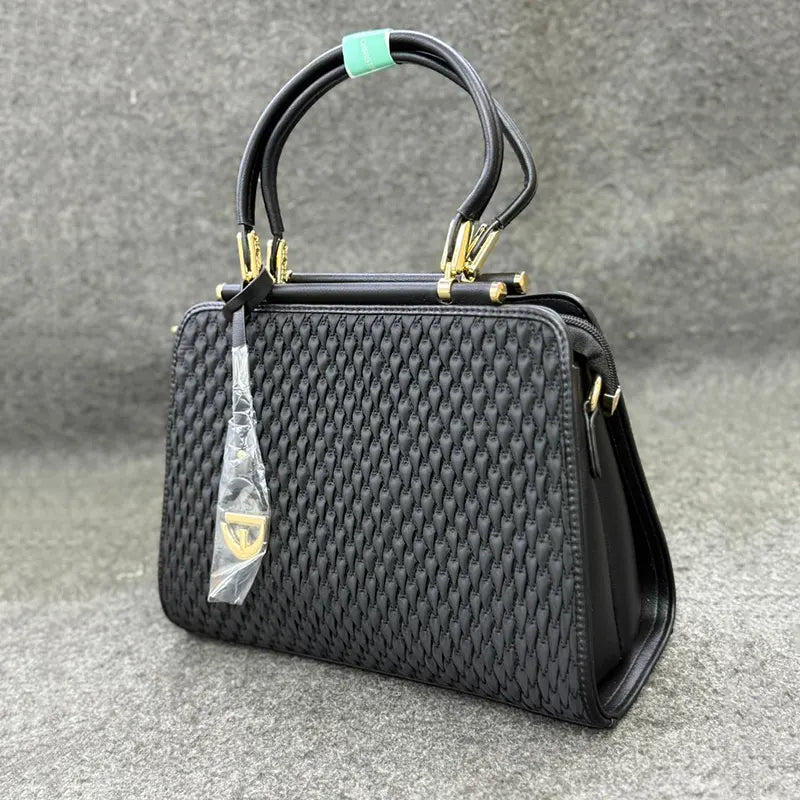New Imported Black Pattern Leather Ladies Bag