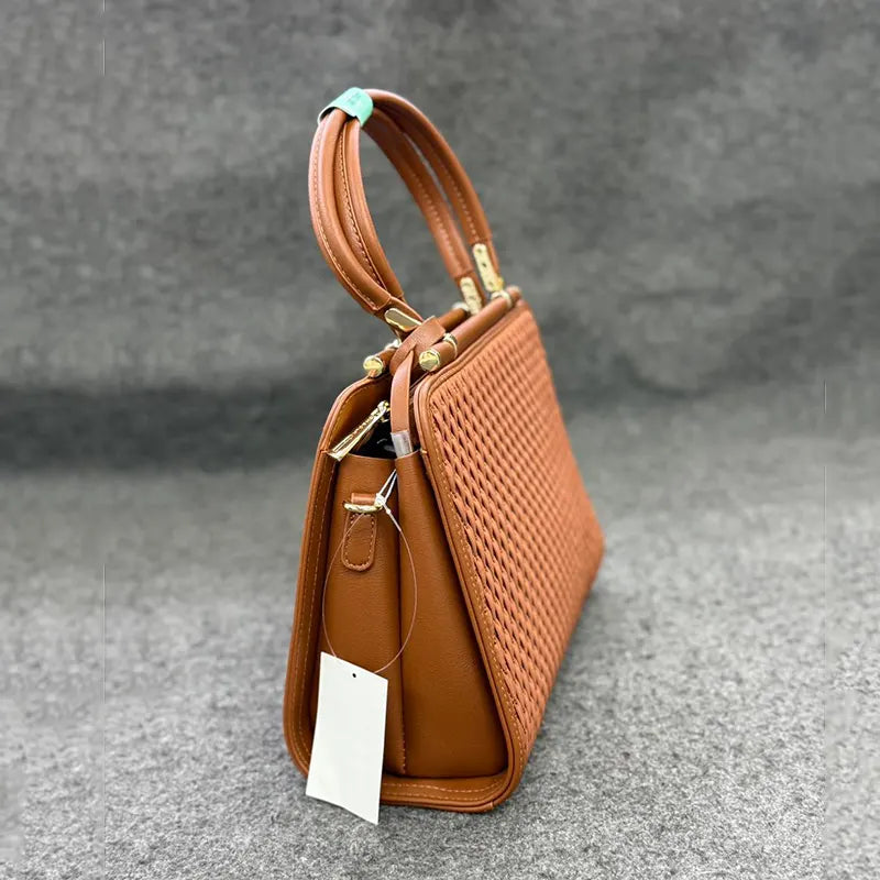 New Imported Brown Pattern Leather Ladies Bag