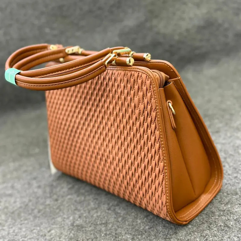 New Imported Brown Pattern Leather Ladies Bag