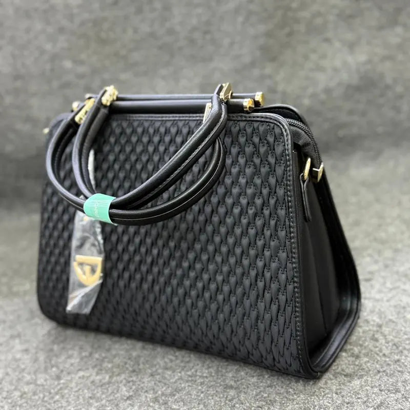 New Imported Black Pattern Leather Ladies Bag