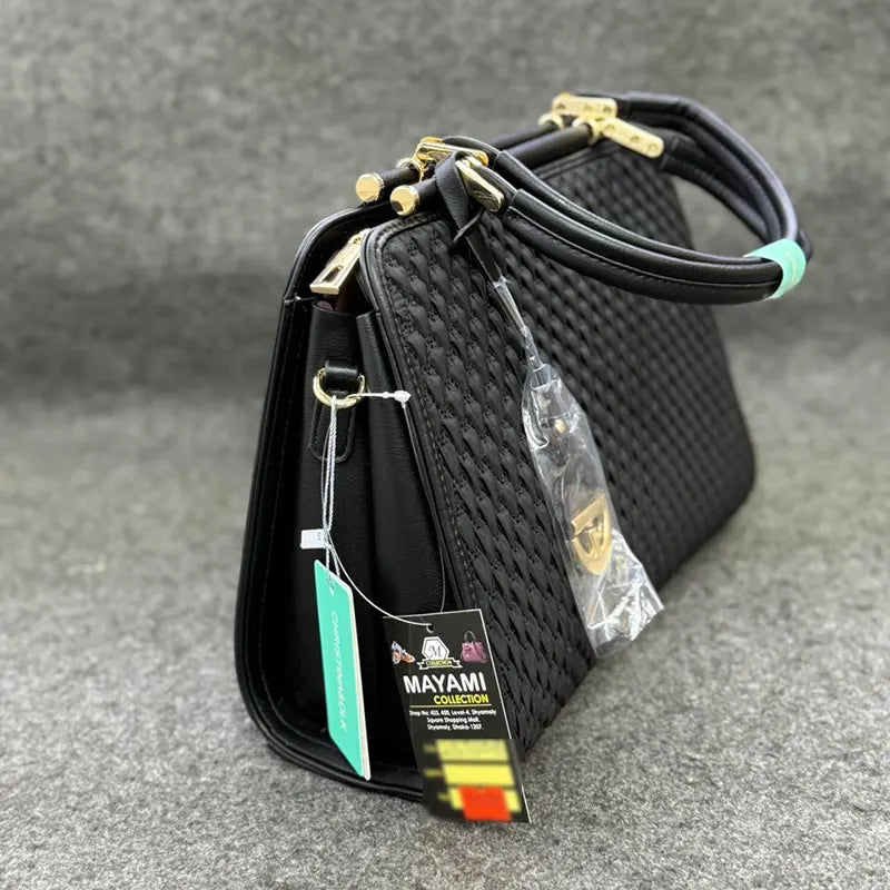 New Imported Black Pattern Leather Ladies Bag