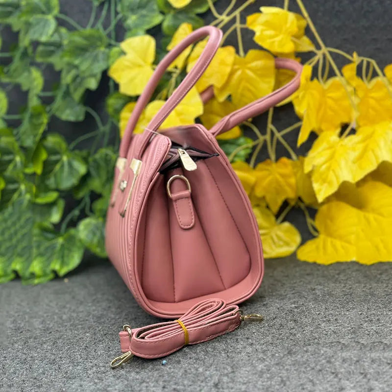 Imported New Luxury Diagonal Quilted Dusty Rose Pink Ladies Handbag
