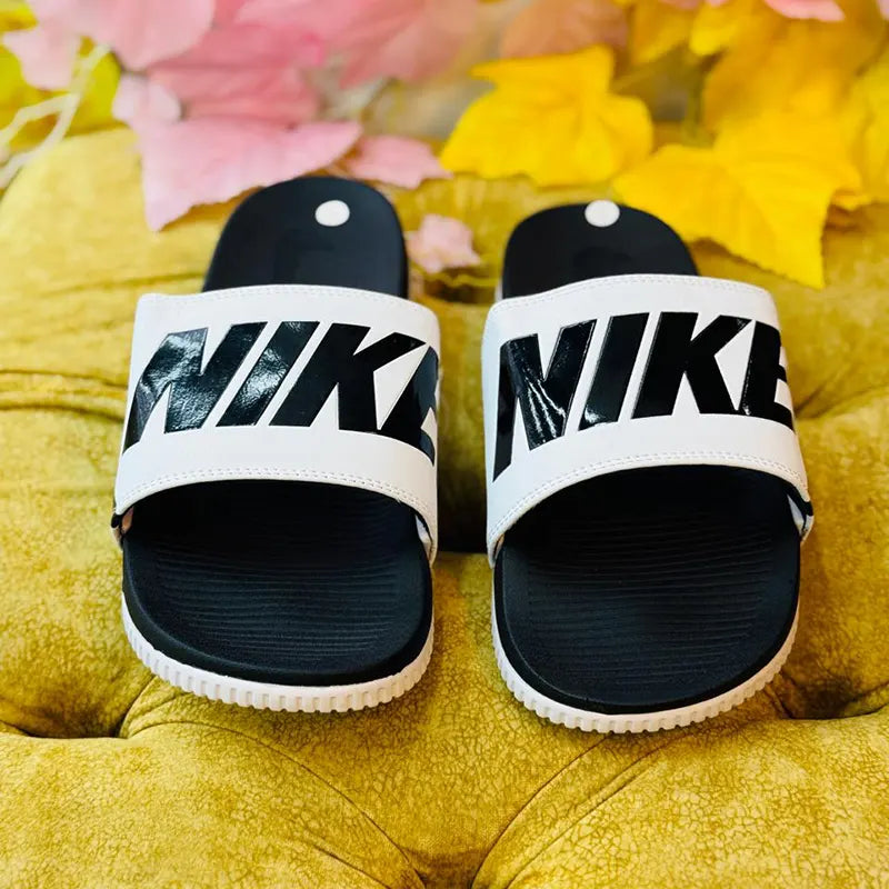 Nike Black & White Bold Logo Slide Sandals For Men