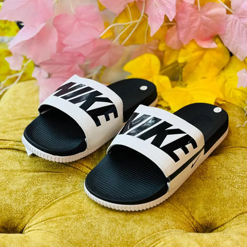 Nike Black & White Bold Logo Slide Sandals For Men