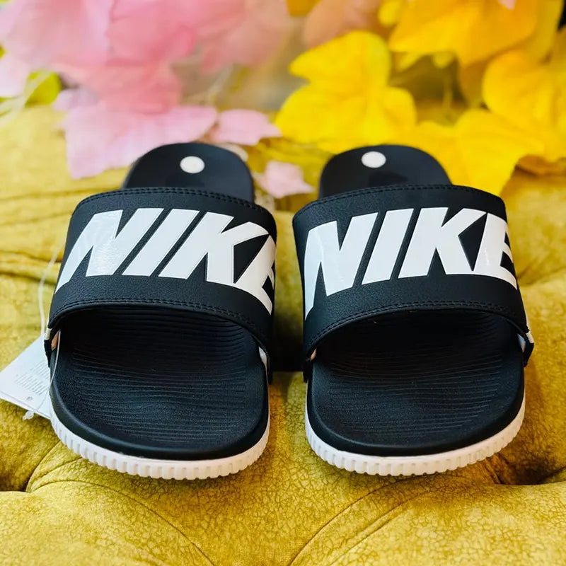 Nike Black & White Logo Slide Sandals – Men's Comfort Slides