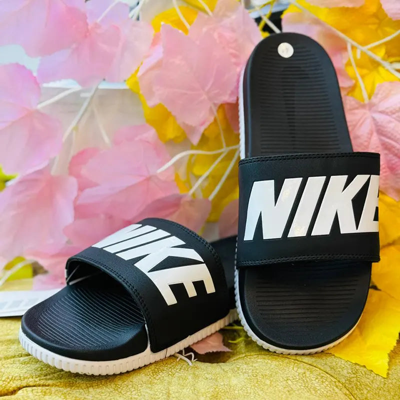 Nike Black & White Logo Slide Sandals – Men's Comfort Slides