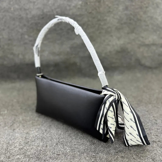 New Imported Minimalist Black Leather Handbag