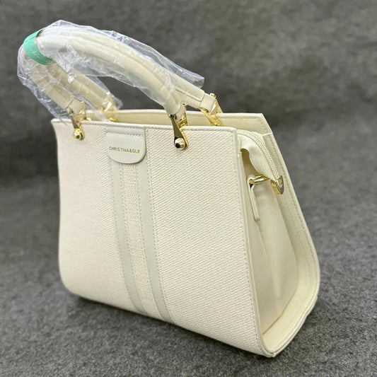 New Imported Luxury Off-White Leather Ladies Bag