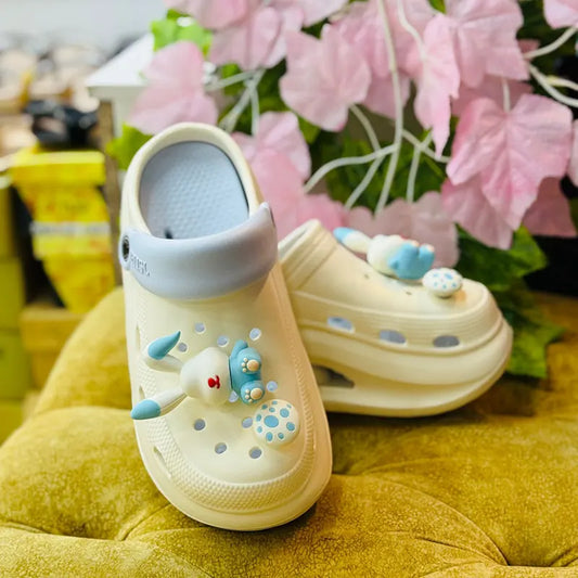 Cute Bunny Platform Clogs – Soft Sole with 3D Charms