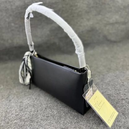 New Imported Minimalist Black Leather Handbag