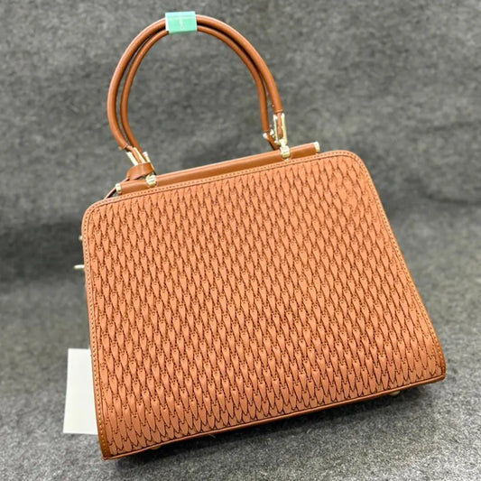 New Imported Brown Pattern Leather Ladies Bag