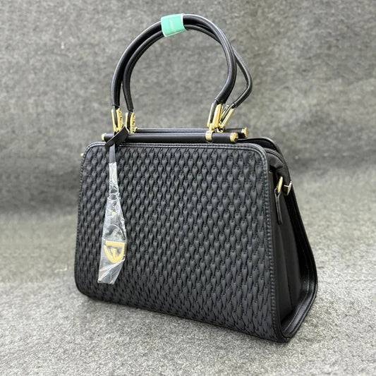 New Imported Black Pattern Leather Ladies Bag