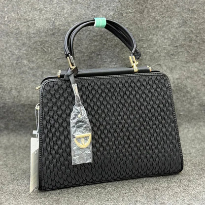 New Imported Black Pattern Leather Ladies Bag