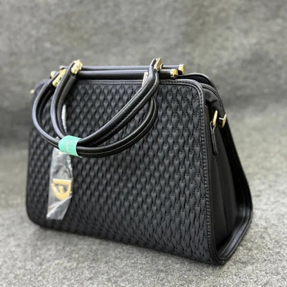 New Imported Black Pattern Leather Ladies Bag