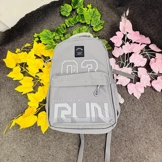 RUN Series Grey Backpack – Lightweight & Stylish for Everyday Use