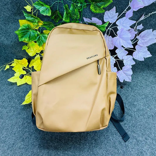 SHAOLONG Tan Minimalist Backpack – Sleek & Versatile for Daily Use
