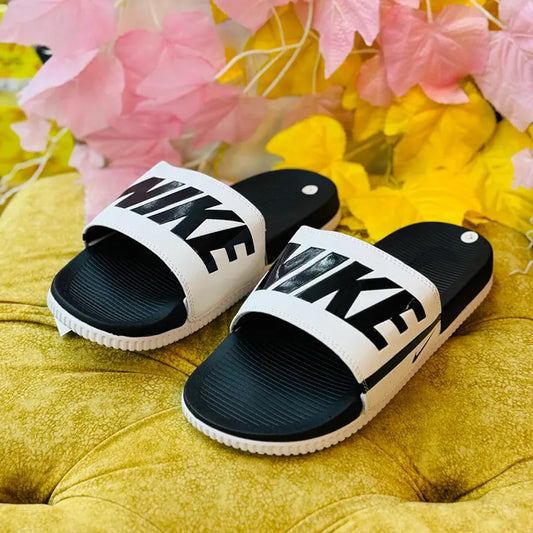 Nike Black & White Bold Logo Slide Sandals For Men