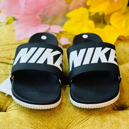 Nike Black & White Logo Slide Sandals – Men's Comfort Slides