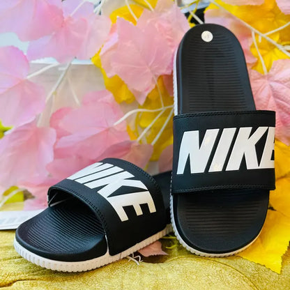 Nike Black & White Logo Slide Sandals – Men's Comfort Slides