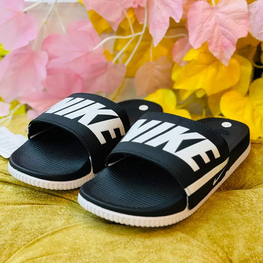 Nike Black & White Logo Slide Sandals – Men's Comfort Slides